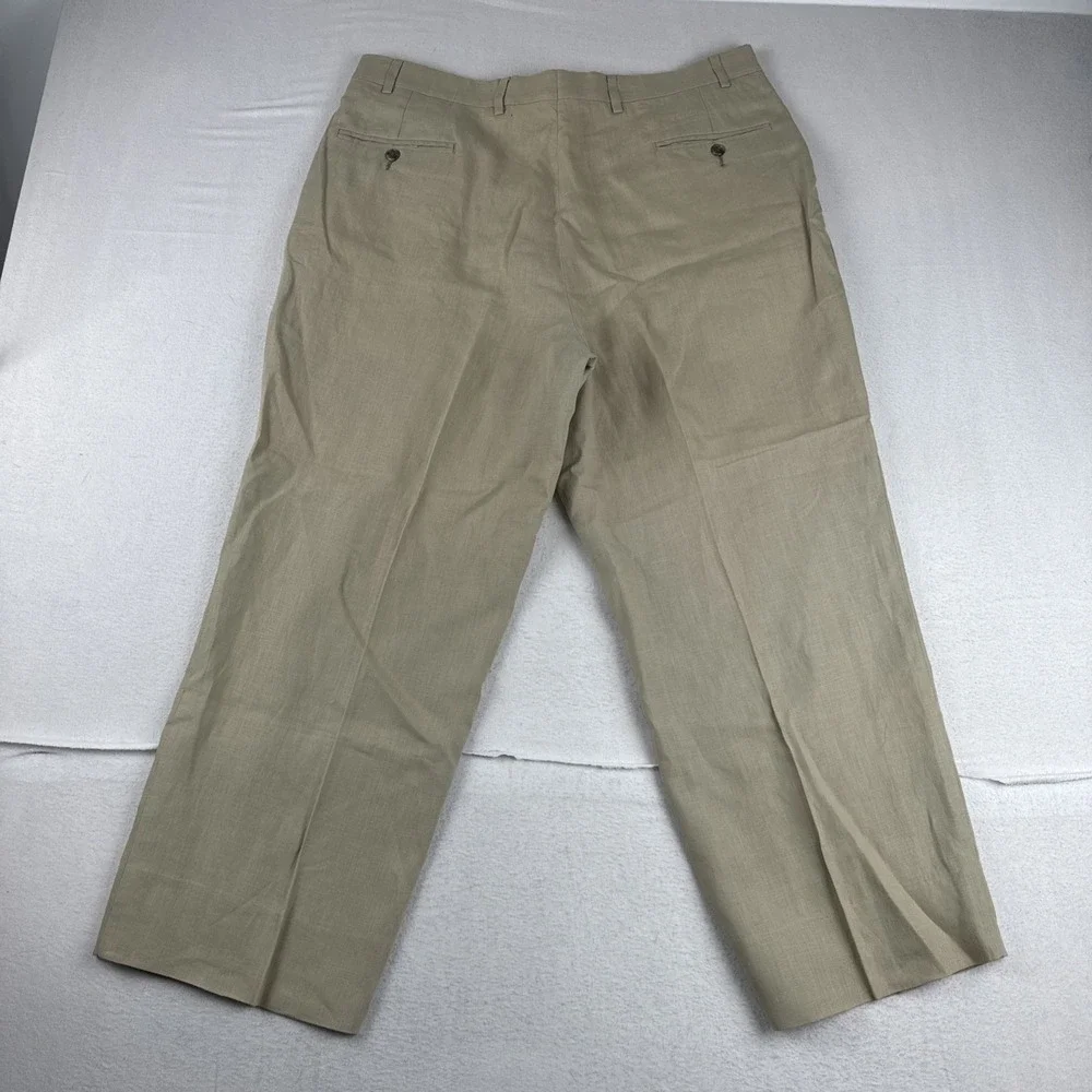 Brooks Brothers Mens Beige 100% Linen Mens Pants fits 36*26 lightweight
